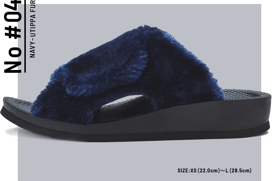 NAVY- UTIPPA Fur SIZE:XS（22.0cm）~L（28.5cm）
