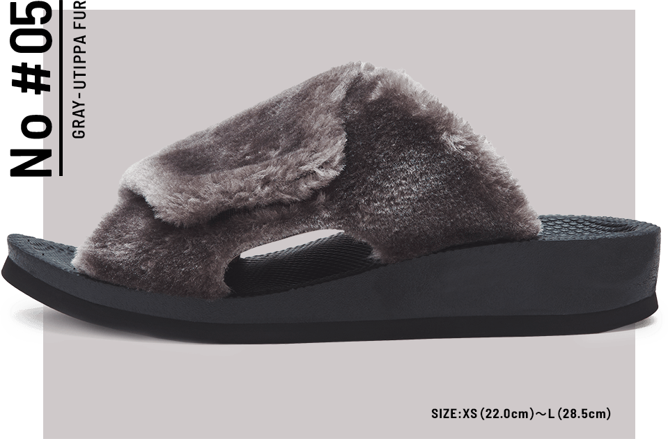 GRAY- UTIPPA Fur SIZE:XS（22.0cm）~L（28.5cm）